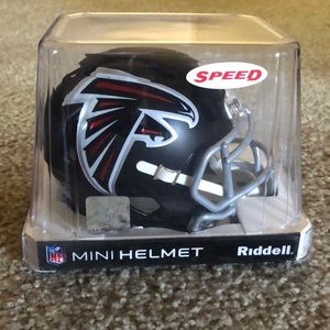 NFL Matte Falcons mini helmet. Matte black details.